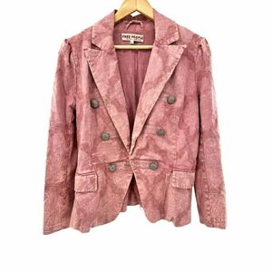 Free People James Floral Textured Pink Blazer